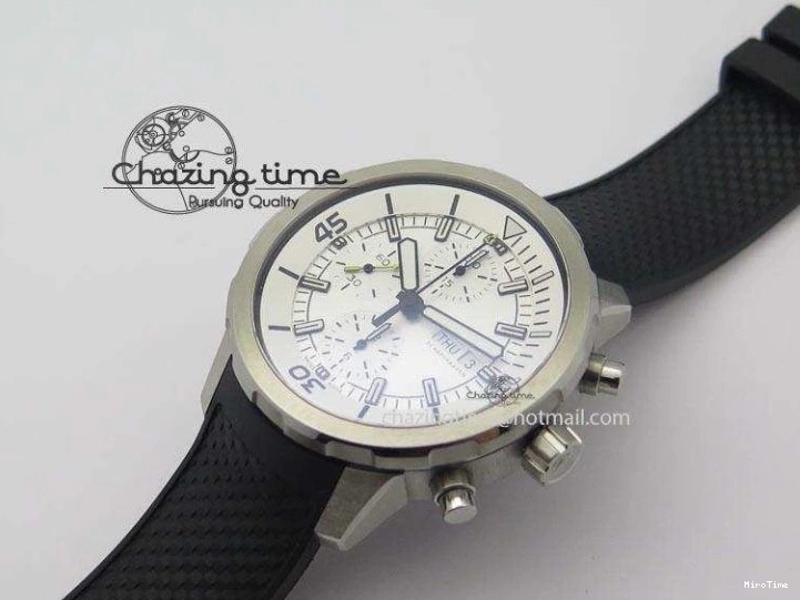 MIROTIME 0731 SportInspired Aquatimer Chrono IW376803 V6F 1:1 Best Edition White Dial On Rubber Strap A 7281